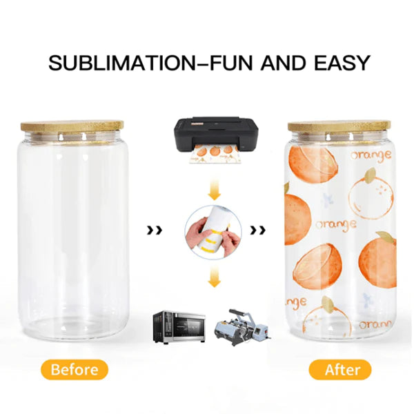 16oz clear sublimation libbey glass cans - Wraps and Blanks