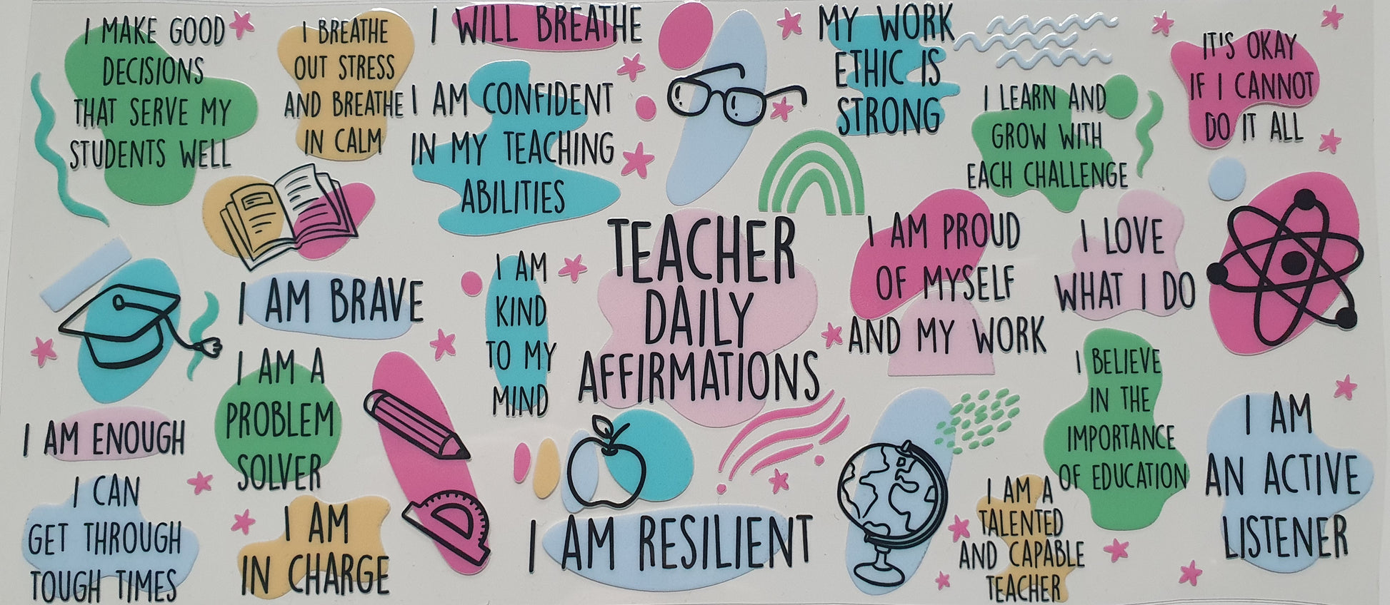 16 Oz Libbey Can Teacher Daily Affirmations - Wraps and Blanks