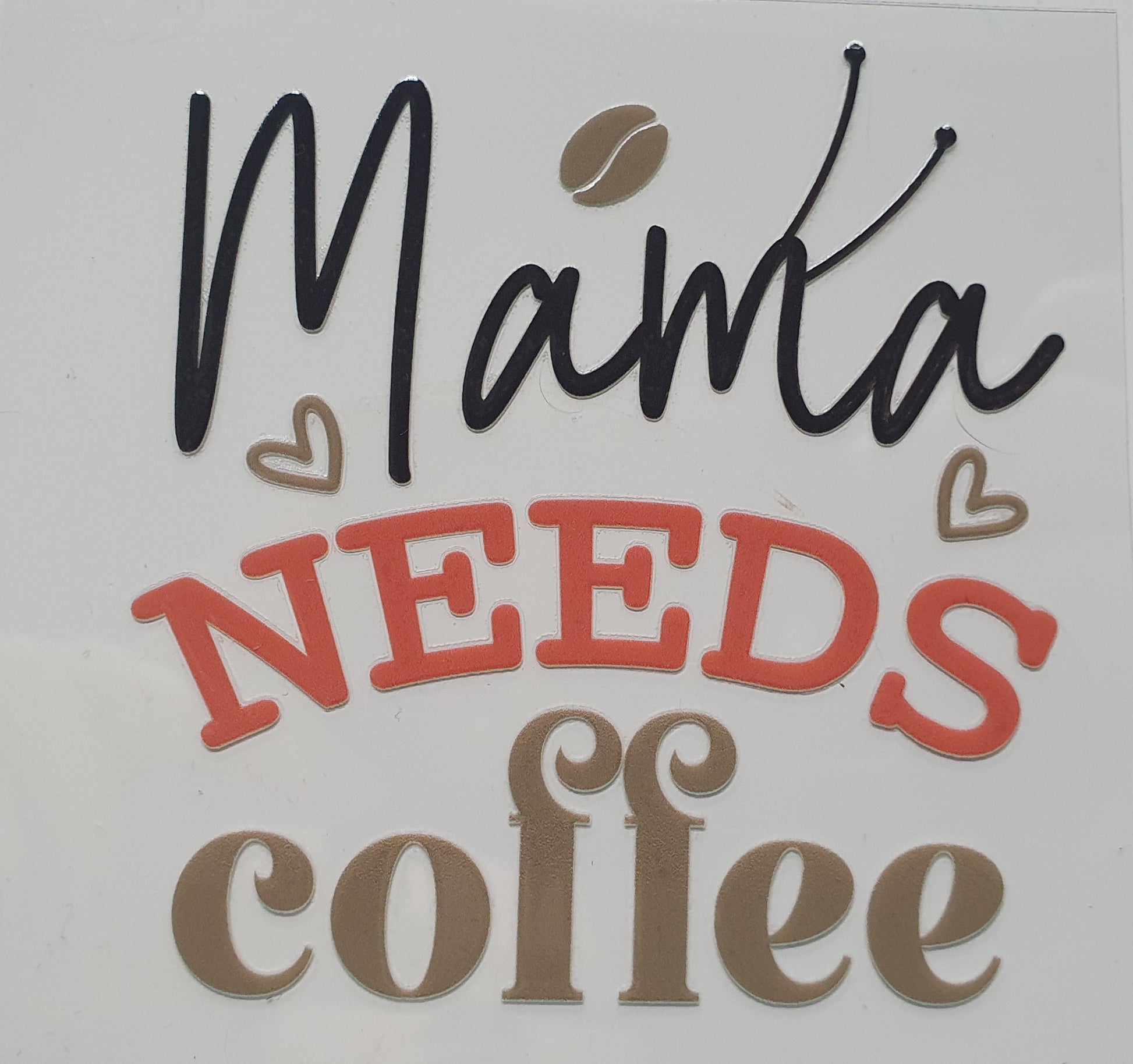 Mama Needs coffee UV DTF Decal 8cm×8cm - Wraps and Blanks