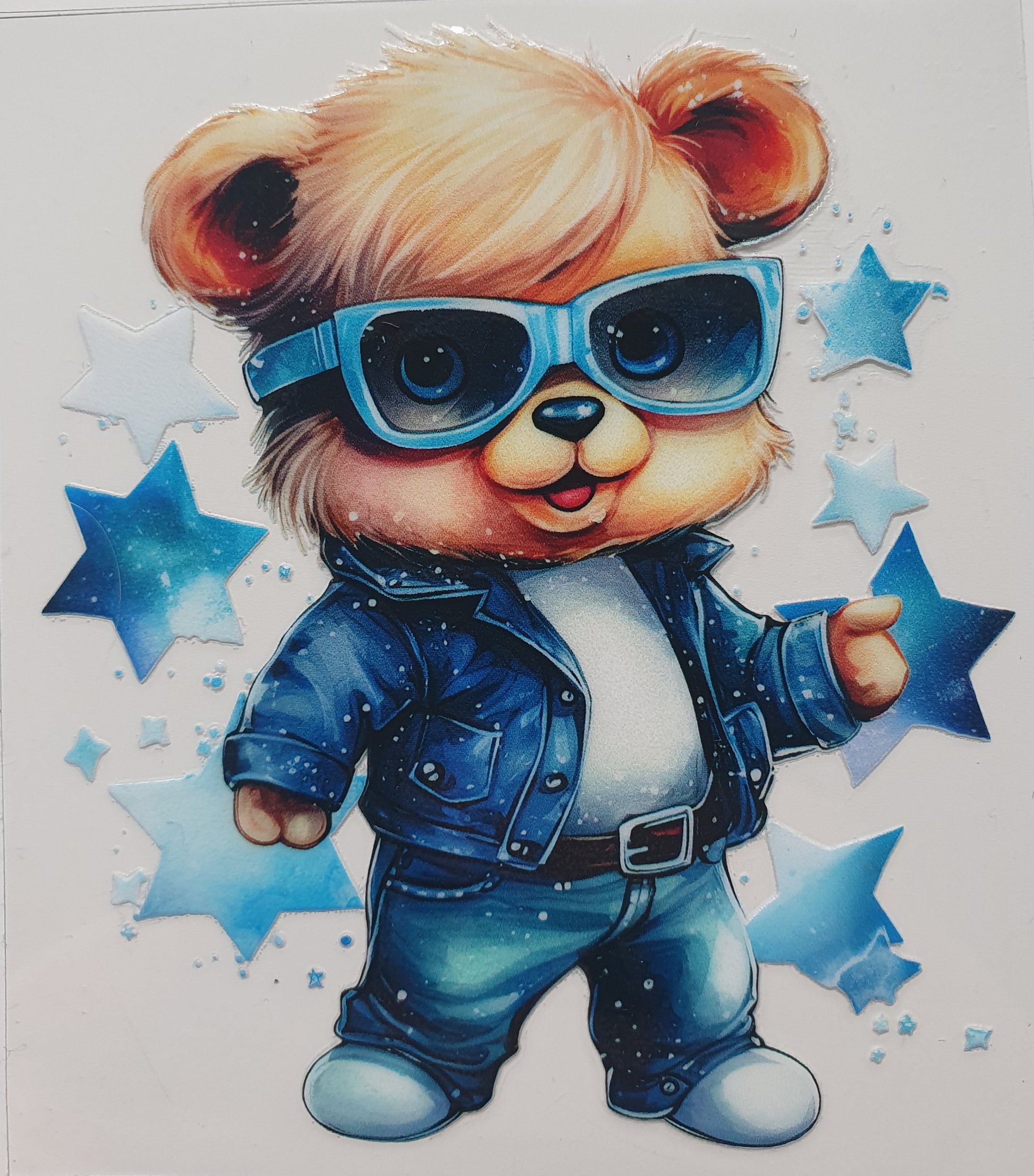 Cool Bear 2 UV DTF Decal 8cm×8cm - Wraps and Blanks