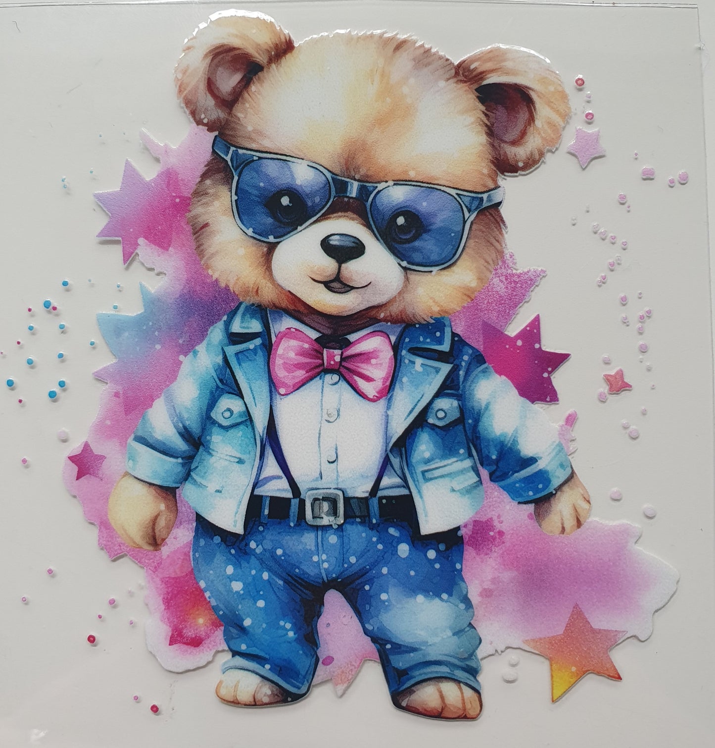 Cool Bear 3 UV DTF Decal 8cm×8cm - Wraps and Blanks