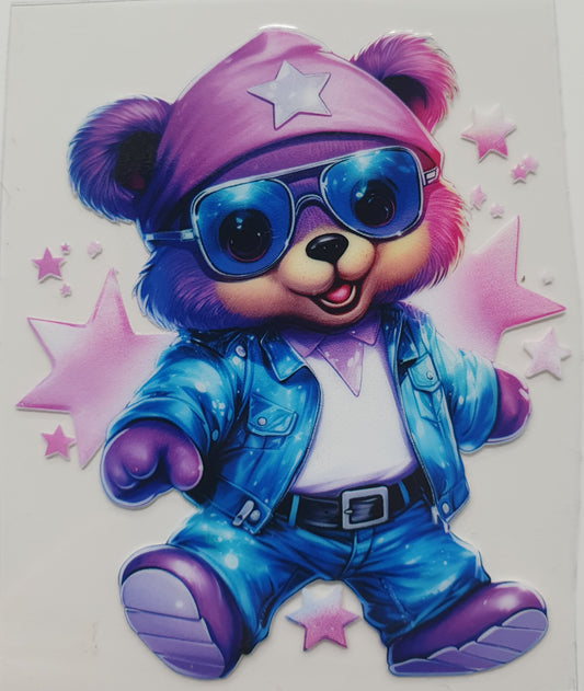 Cool Bear 4 UV DTF Decal 8cm×8cm - Wraps and Blanks