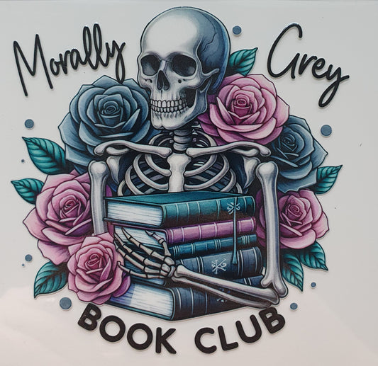 Morally Grey Book Club  UV DTF Decal 10cm - Wraps and Blanks