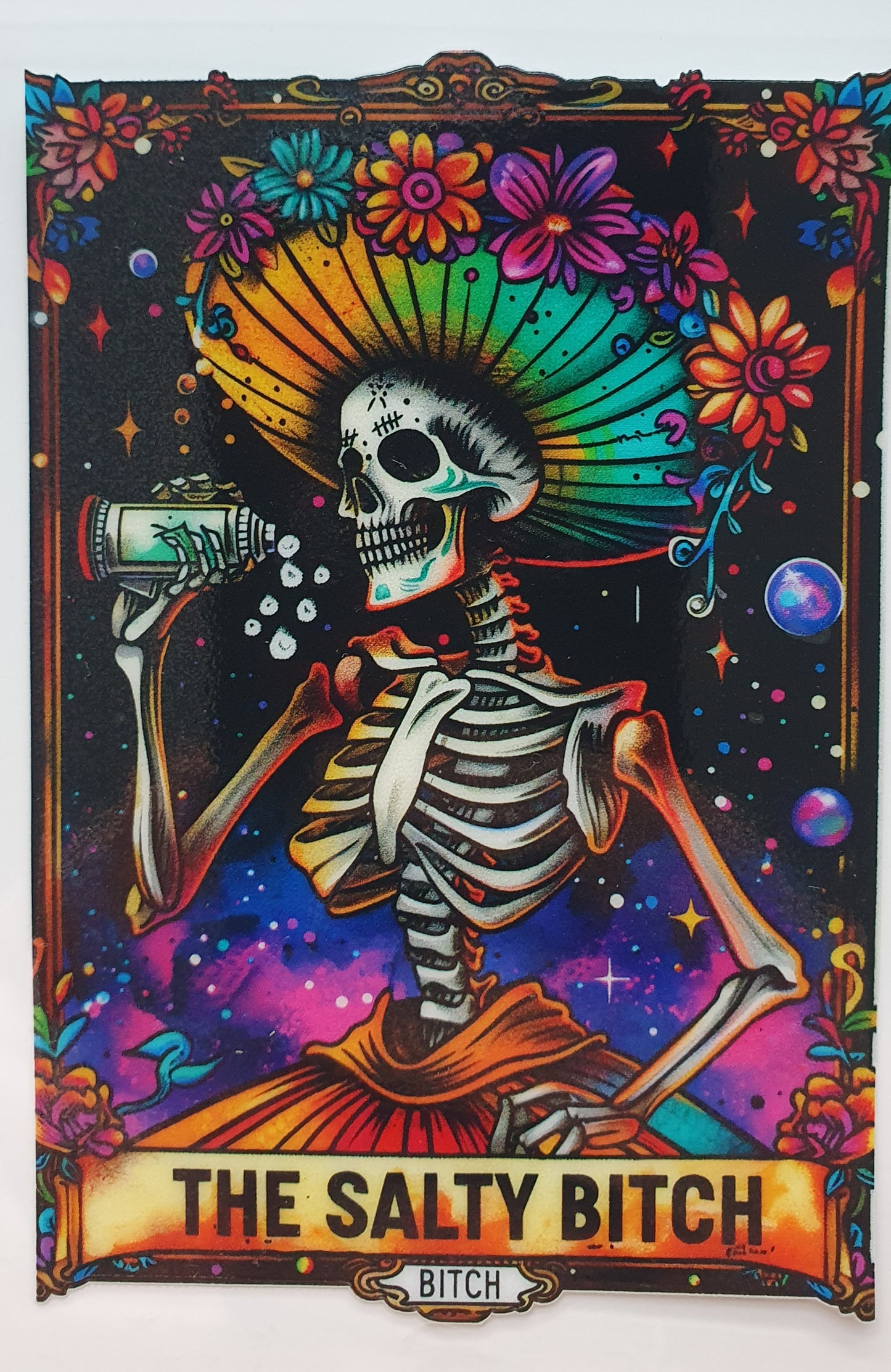 The Salty Bitch Tarot card UV DTF Decal 10cm - Wraps and Blanks