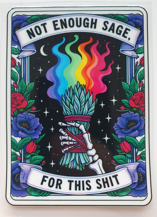 Not Enough Sage Tarot Card  UV DTF Decal 10cm - Wraps and Blanks