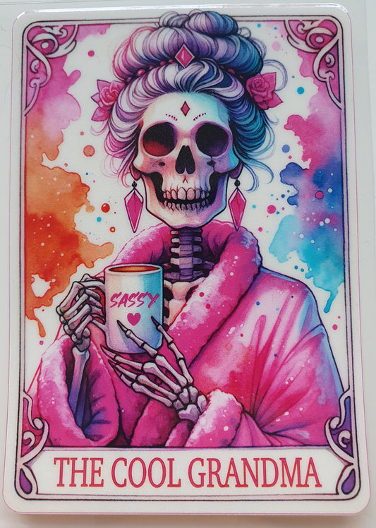 The Cool Grandma Tarot Card  UV DTF Decal 10cm - Wraps and Blanks