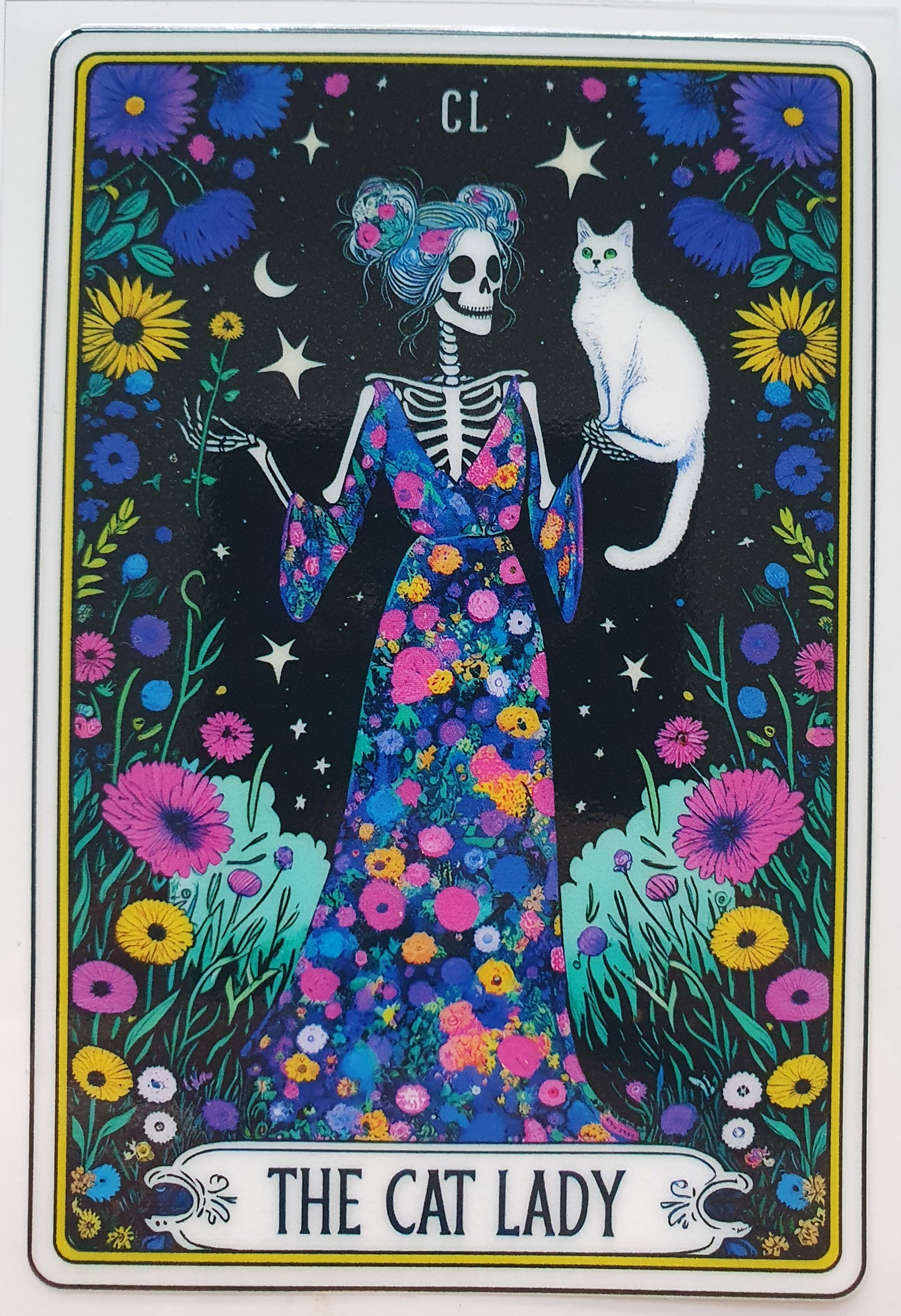 The Cat Lady Tarot Card  UV DTF Decal 10cm - Wraps and Blanks