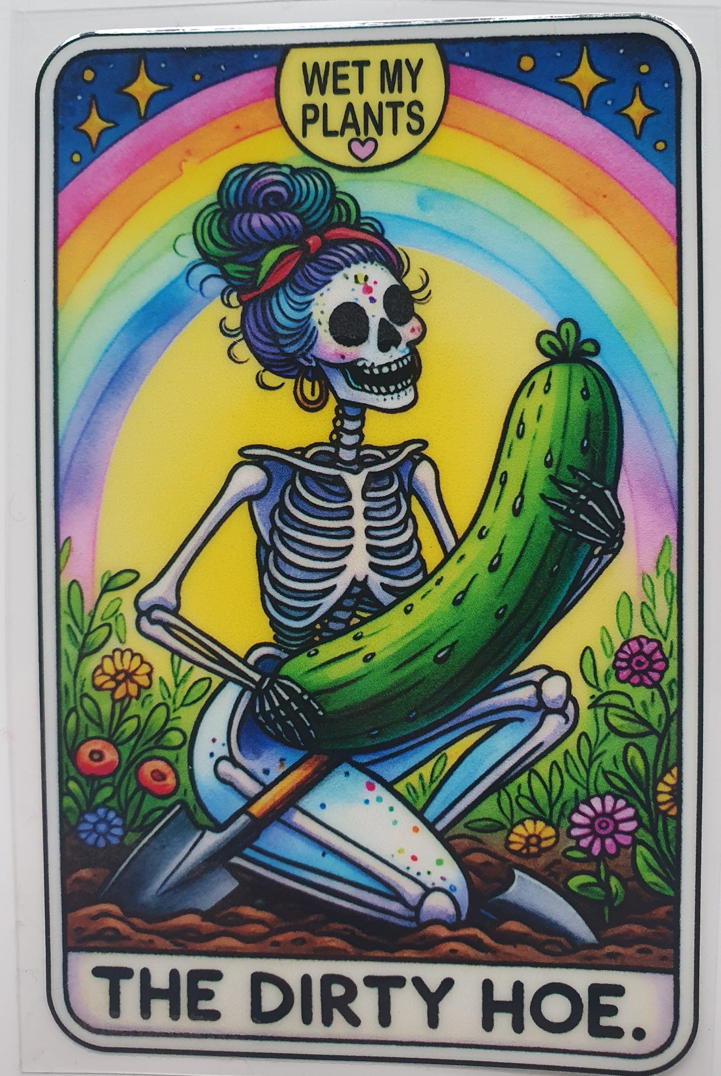 Wet my plants Tarot Card  UV DTF Decal 10cm - Wraps and Blanks