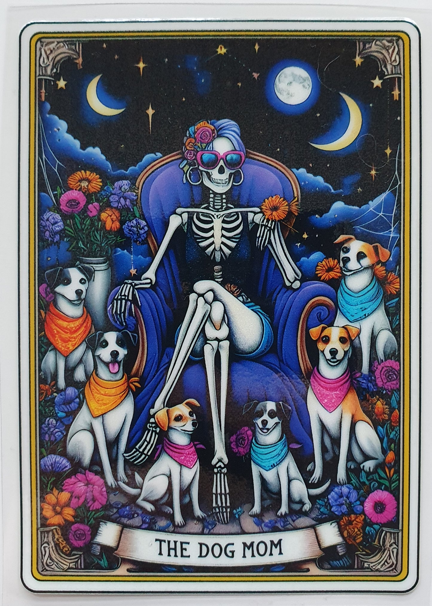 Dog Mom Tarot Card  UV DTF Decal 10cm - Wraps and Blanks