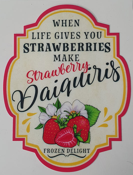 Strawberry Daquiri UV DTF Decal 12cm - Wraps and Blanks