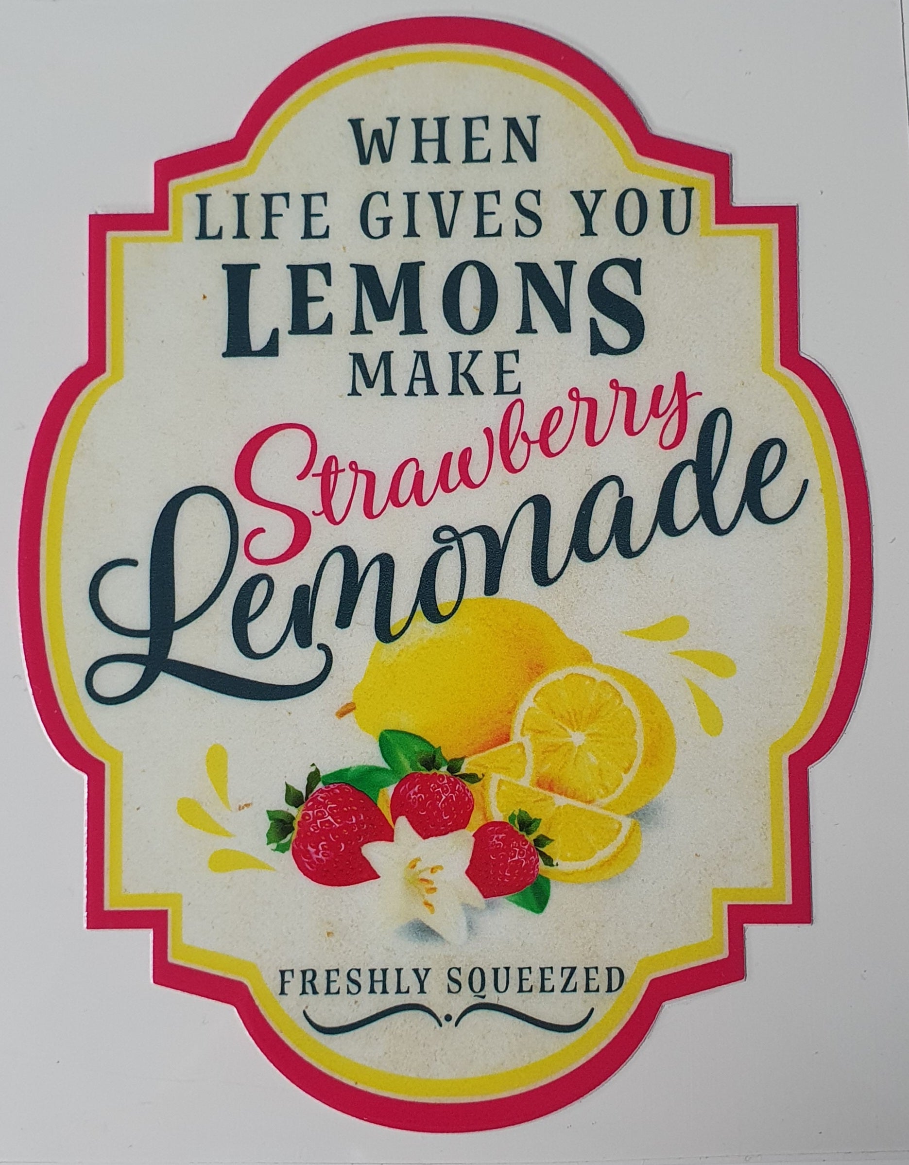 Strawberry Lemonade UV DTF Decal 12cm - Wraps and Blanks