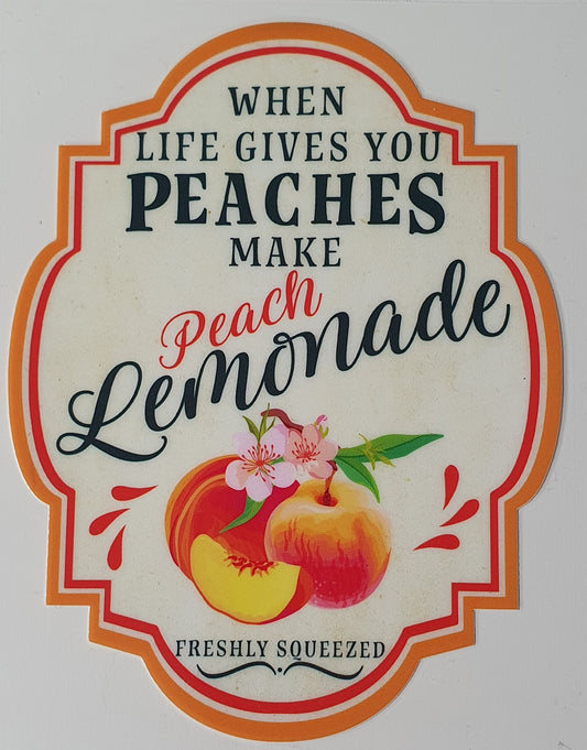 Peach Lemonade UV DTF Decal 12cm - Wraps and Blanks