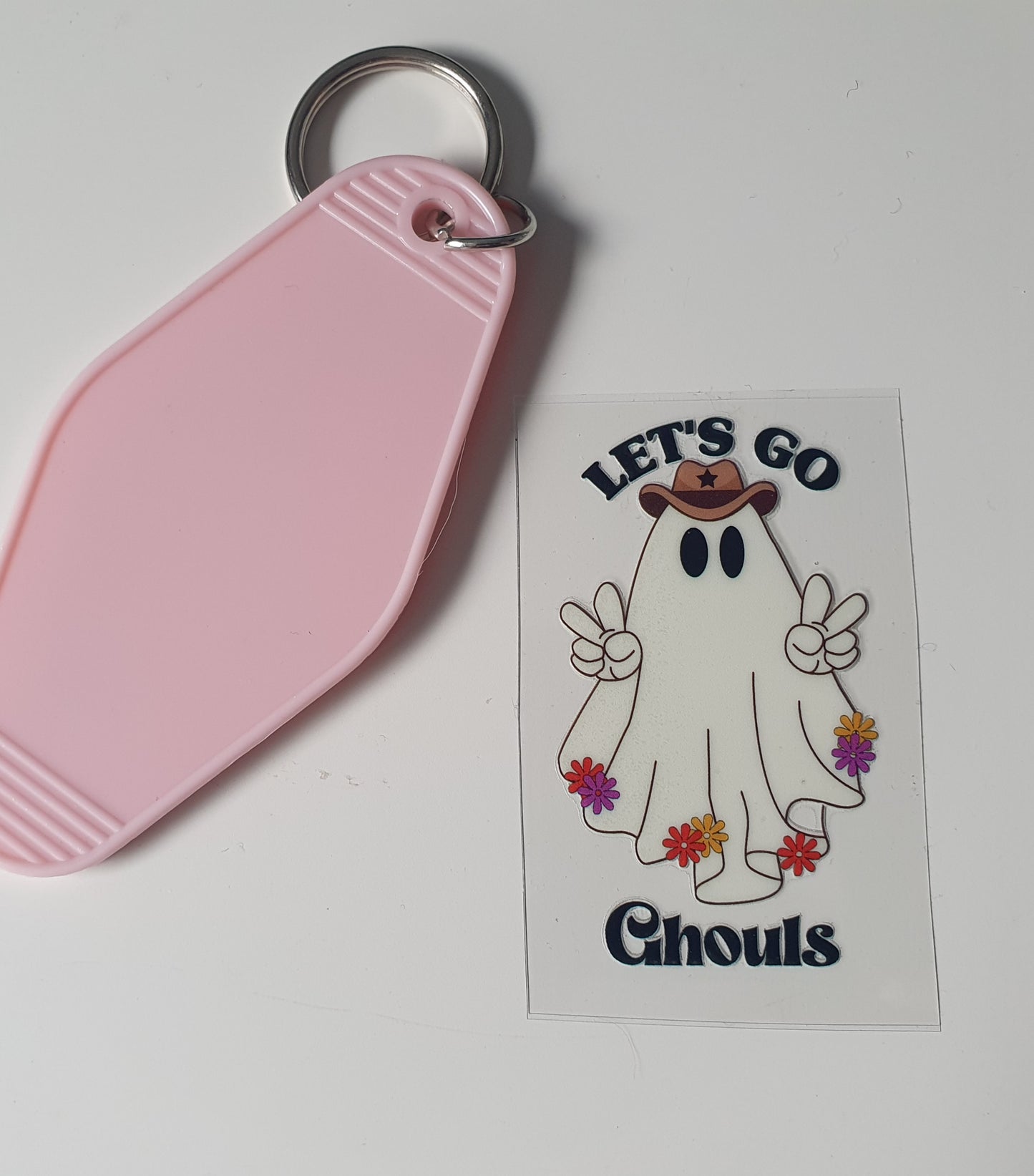 Let's go Ghouls Motel Keyring UV DTF  print