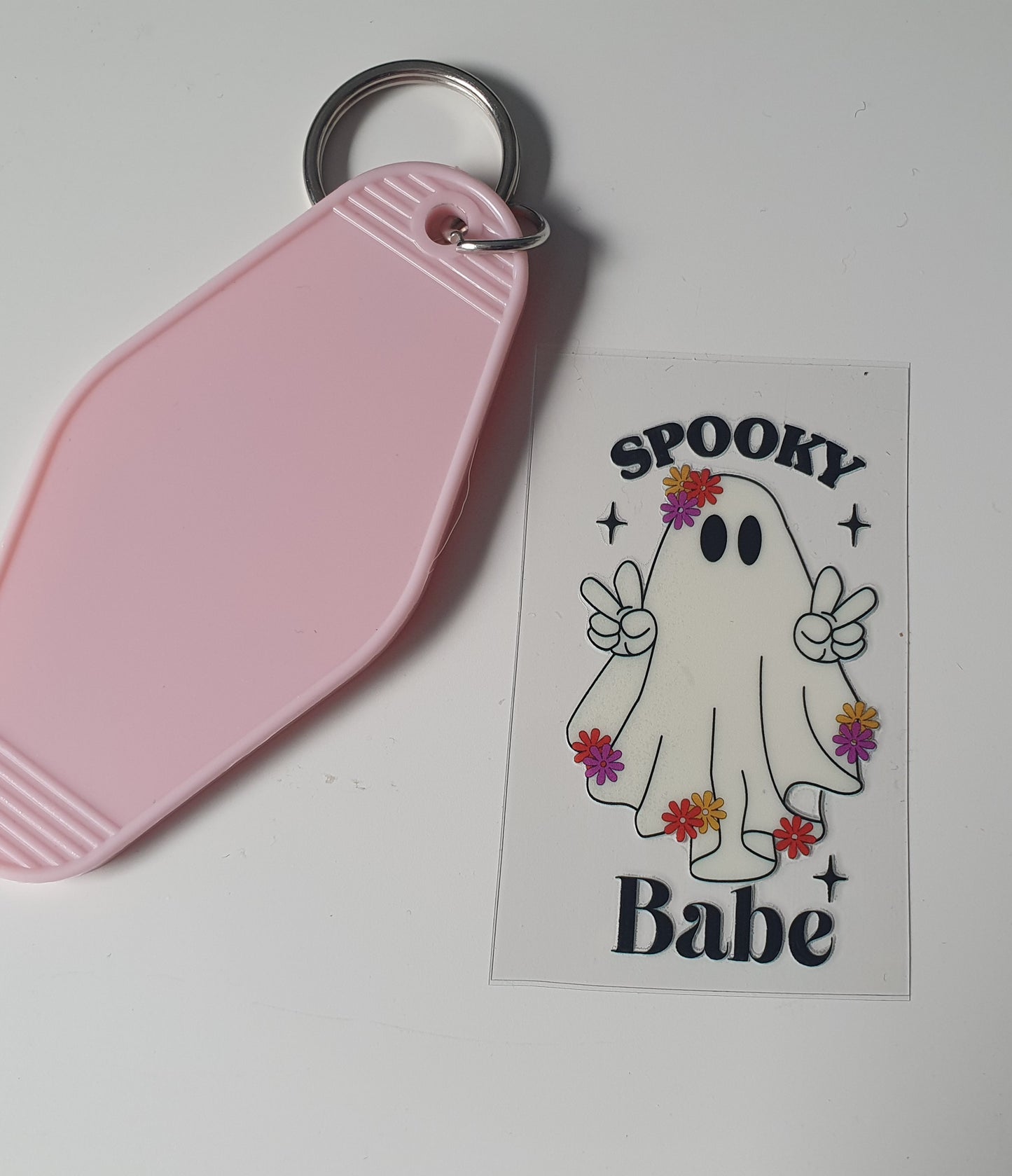 Spooky babe Motel Keyring UV DTF  print