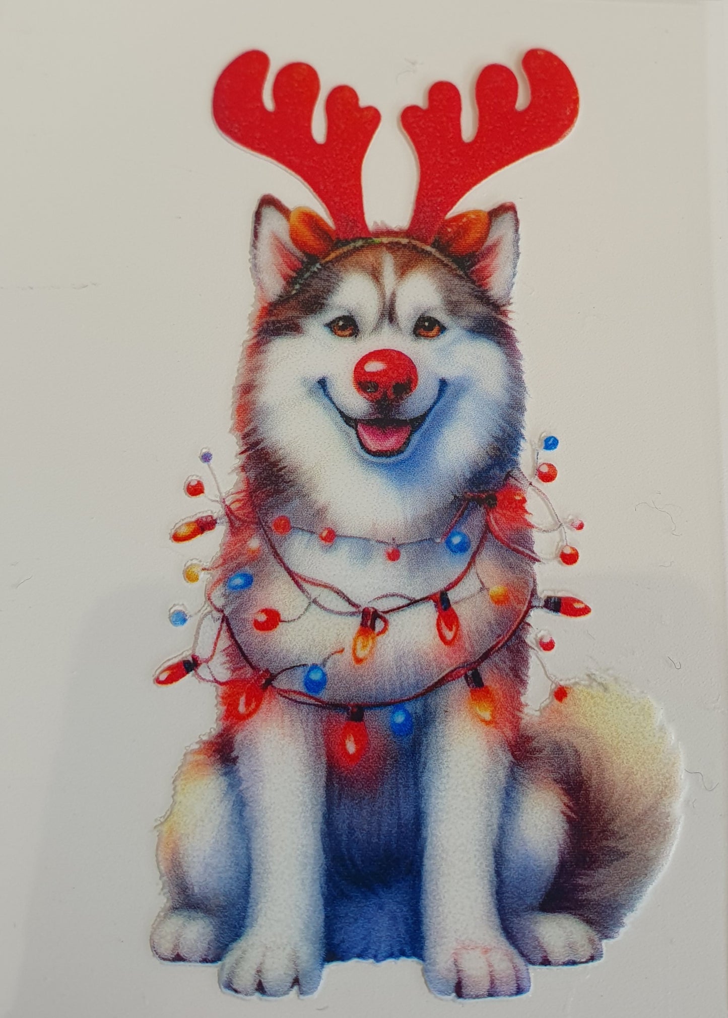 Red Nose Christmas Dog UV DTF Decal 6cm