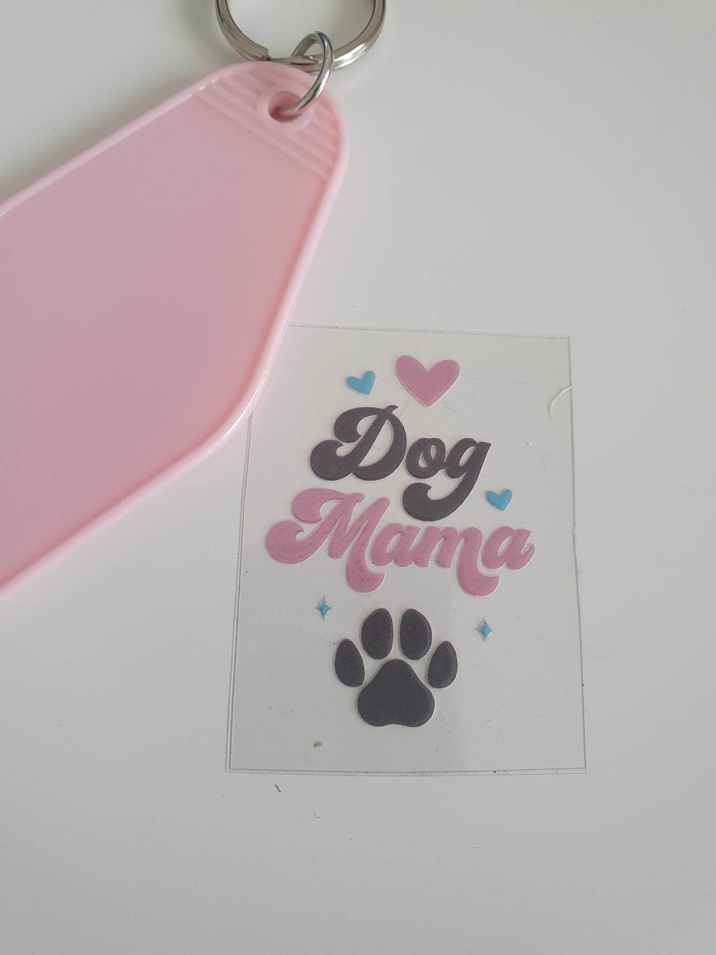 Dog Mama Motel Keyring UV DTF  print