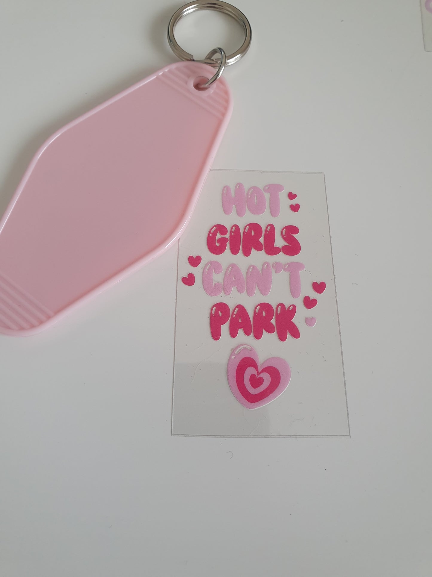 Hot Girls can't park Motel Keyring UV DTF  print