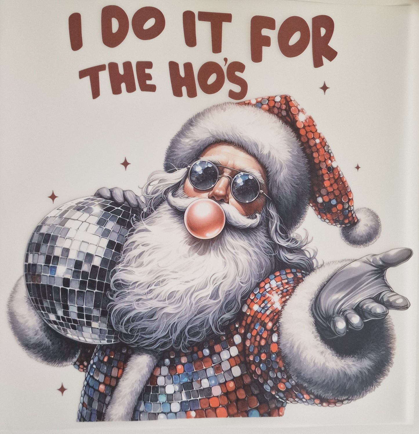 Disco ball Santa 24cm DTF print