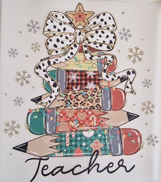 Teacher Christmas tree 25cm DTF print