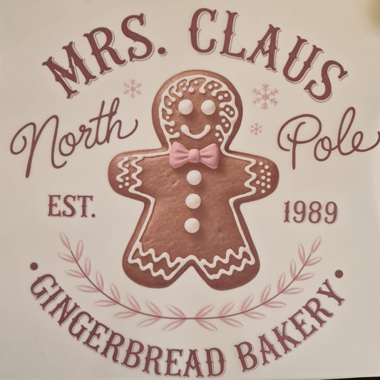 Mrs Claus Bakery 26cm DTF print