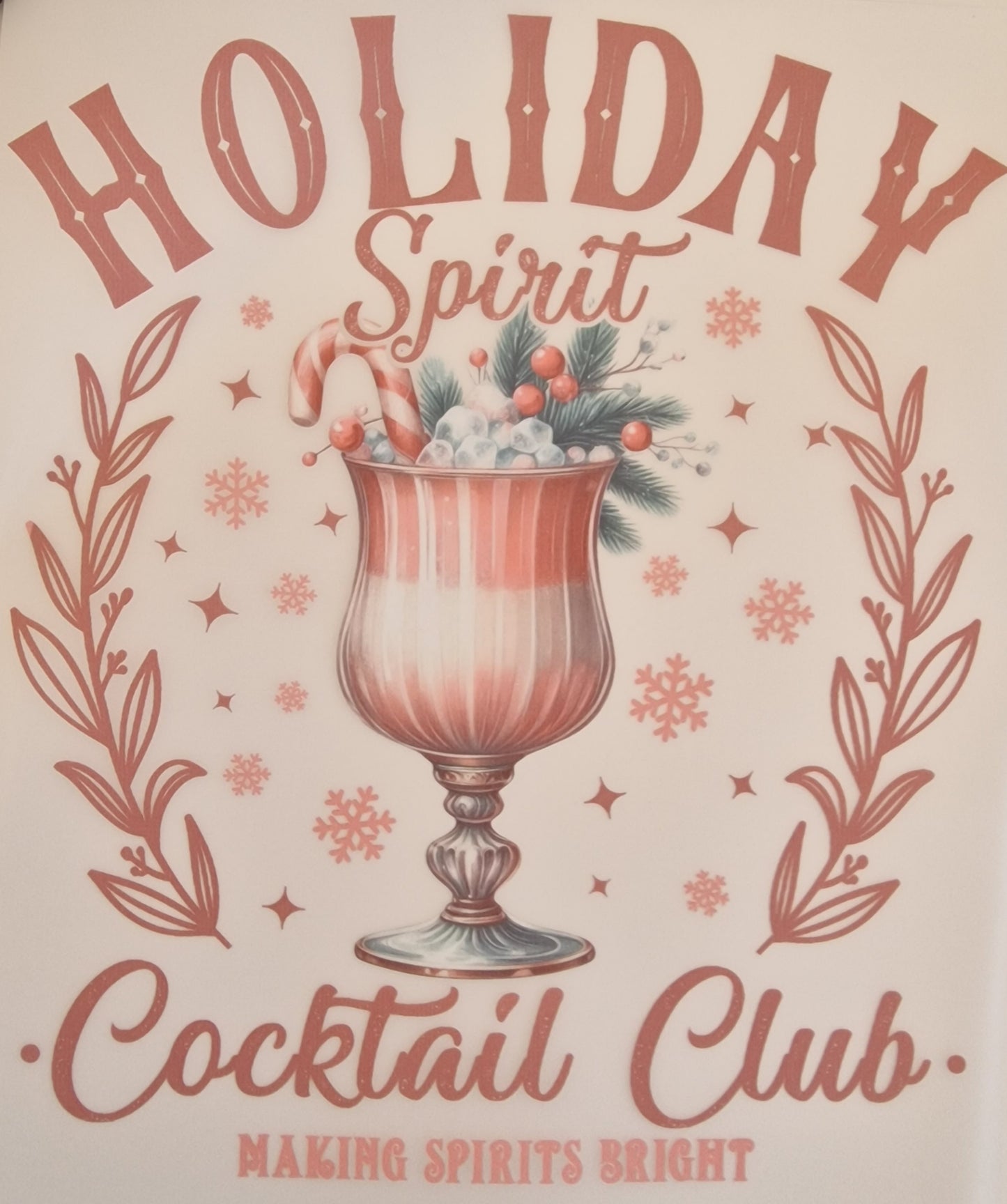 Holiday spirit cocktail club 23cm DTF print