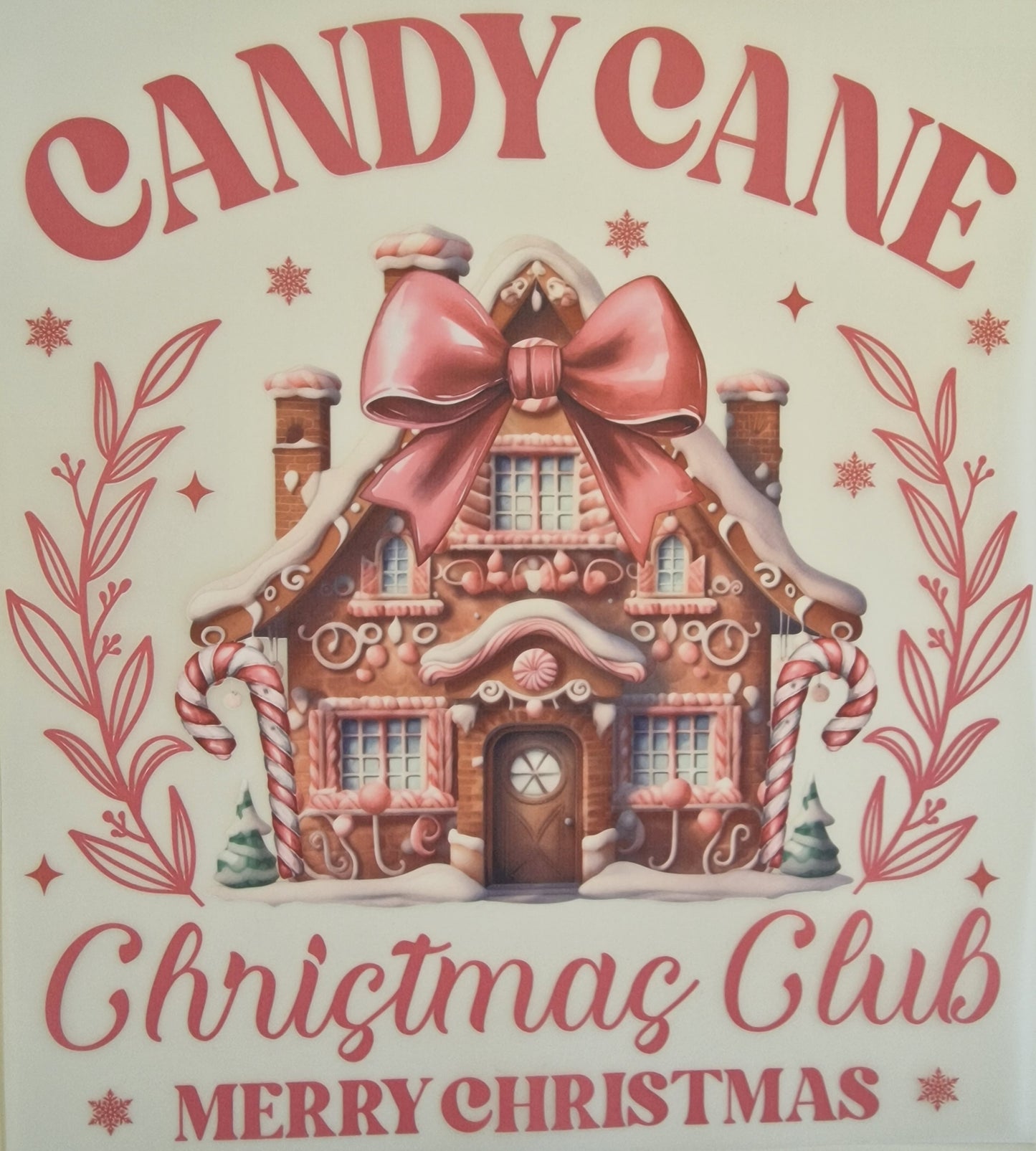 Candy Cane Christmas Club 22cm DTF print