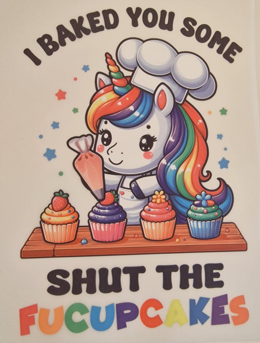 Unicorn bake 20cm DTF print