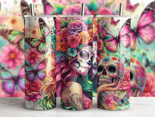 Fairy Sugarskull 20 oz tumbler sublimation print