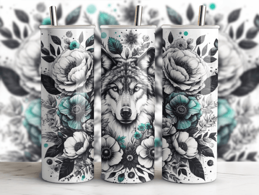 Grey Wolf 20 oz tumbler sublimation print