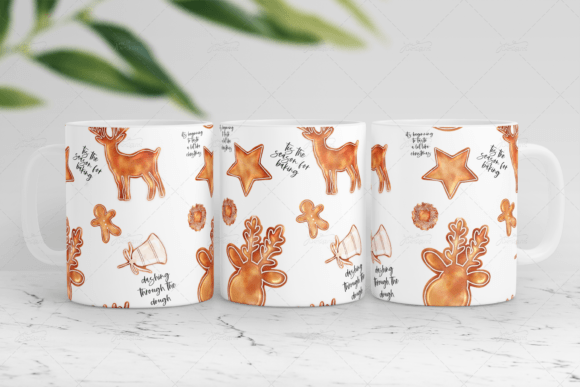 11oz mug sublimation wrap - Christmas cookies