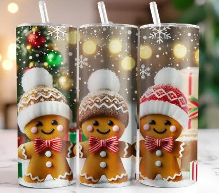 Gingerbread men 20 oz tumbler sublimation print