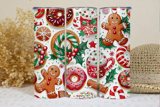 Christmas Gingerbread 20 oz tumbler sublimation print