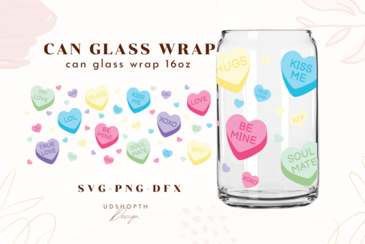 16 Oz Libbey conversation hearts 2 - Wraps and Blanks