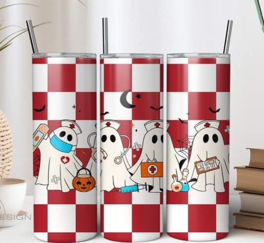 Nurse Ghost 20 oz tumbler sublimation print