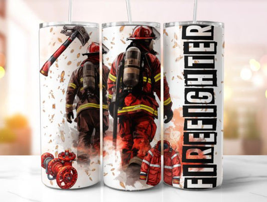 Firefighter 20 oz tumbler sublimation print