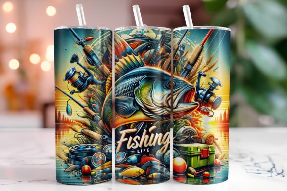 Fishing 20 oz sublimation print