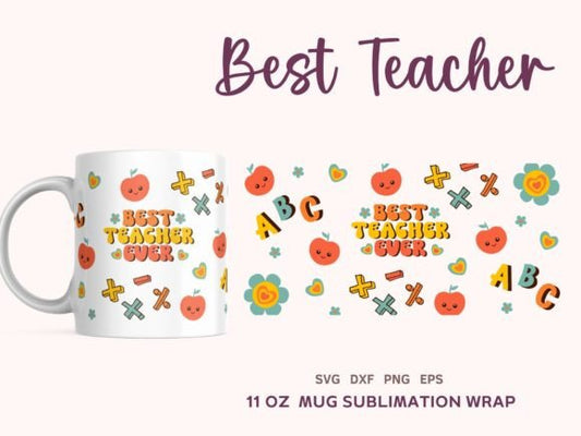 11oz mug sublimation wrap - Best teacher - Wraps and Blanks