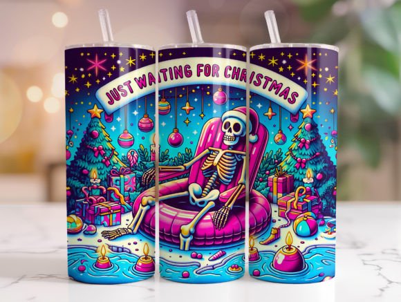 Just waiting for Christmas 20 oz tumbler sublimation print