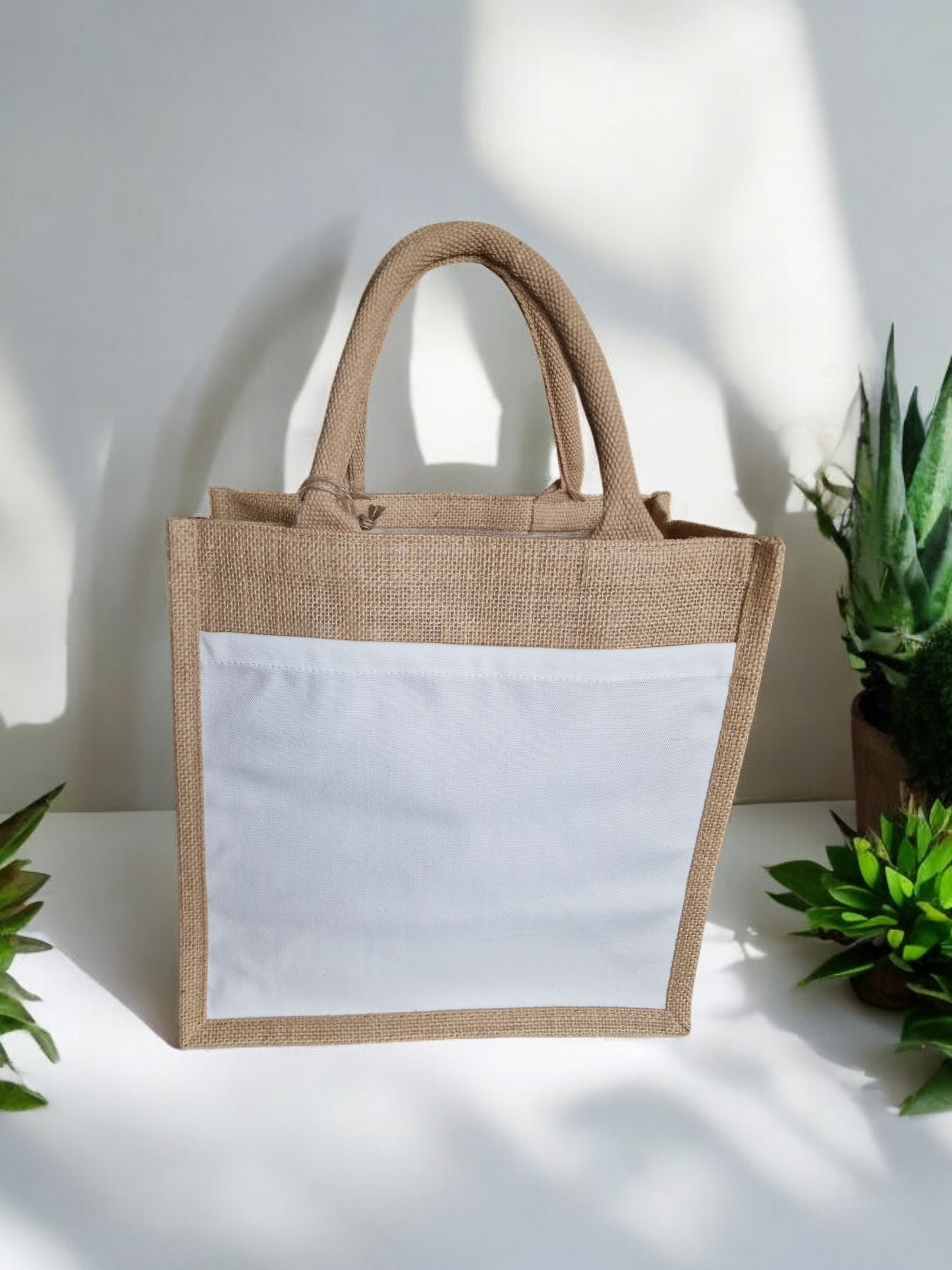 Sublimation pocket medium jute bag