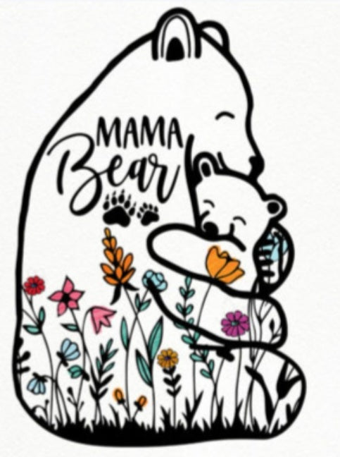 Mama Bear UV DTF Decal 10cm×8cm - Wraps and Blanks