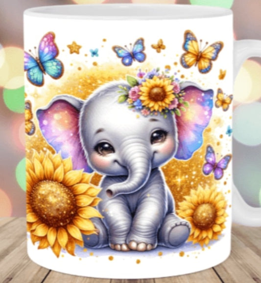 11oz mug sublimation wrap - Baby Elephant - Wraps and Blanks