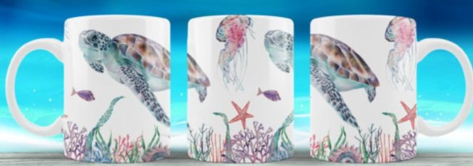 11oz mug sublimation wrap - Turtles - Wraps and Blanks