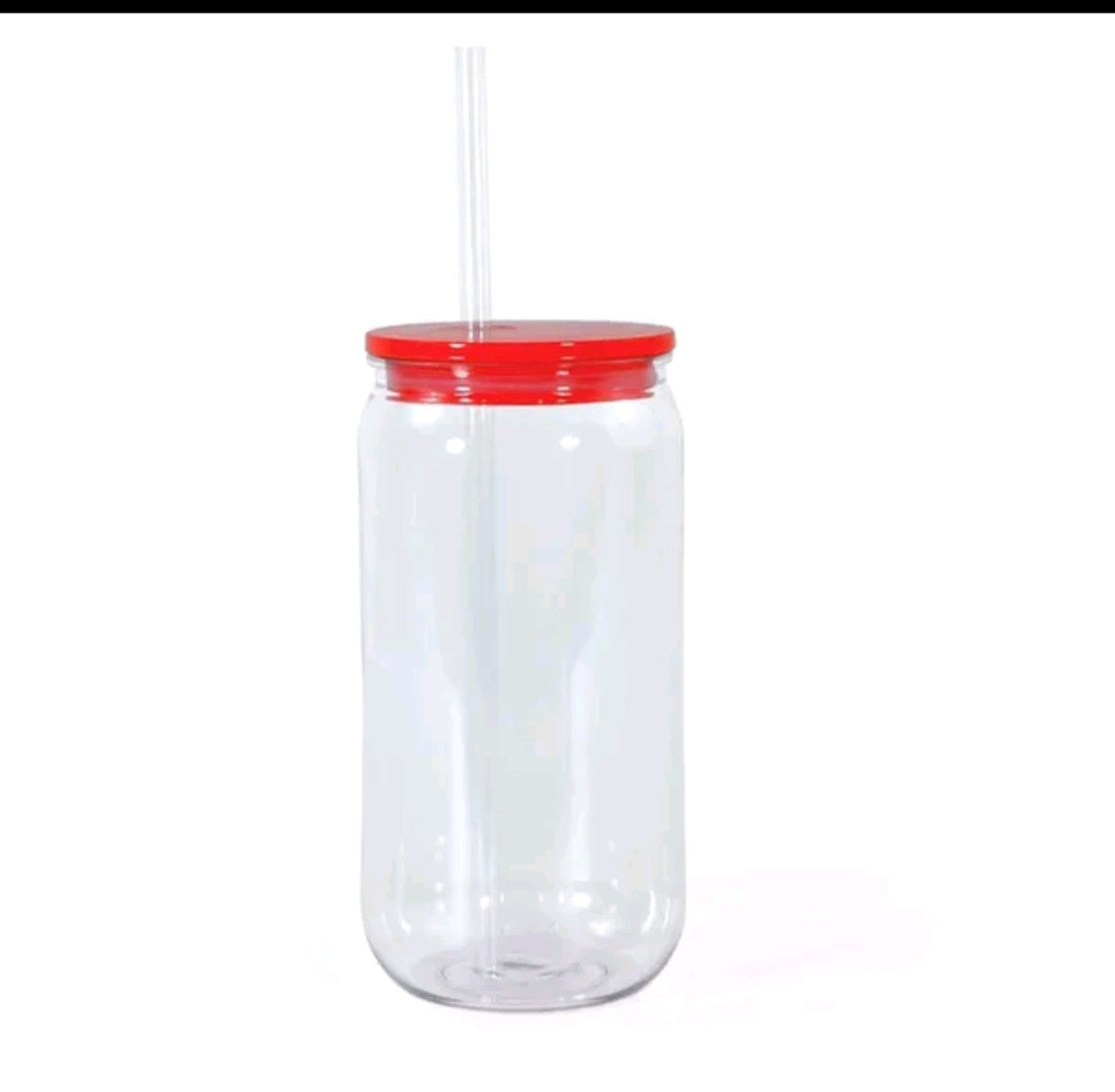 16oz acrylic libbey shape can coloured lids