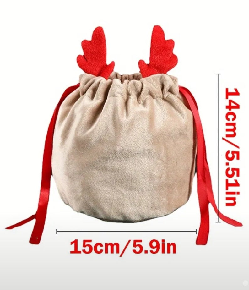 Reindeer ears drawstring bag small