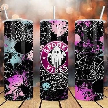 Spooky Vibes 20 oz tumbler sublimation print