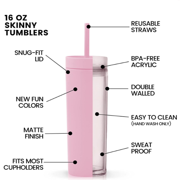 16oz skinny acrylic tumblers - Wraps and Blanks