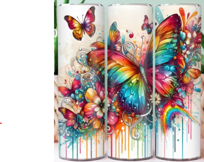 Rainbow Butterfly 20 oz sublimation print