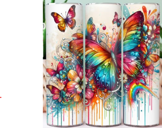 Rainbow Butterfly 20 oz sublimation print