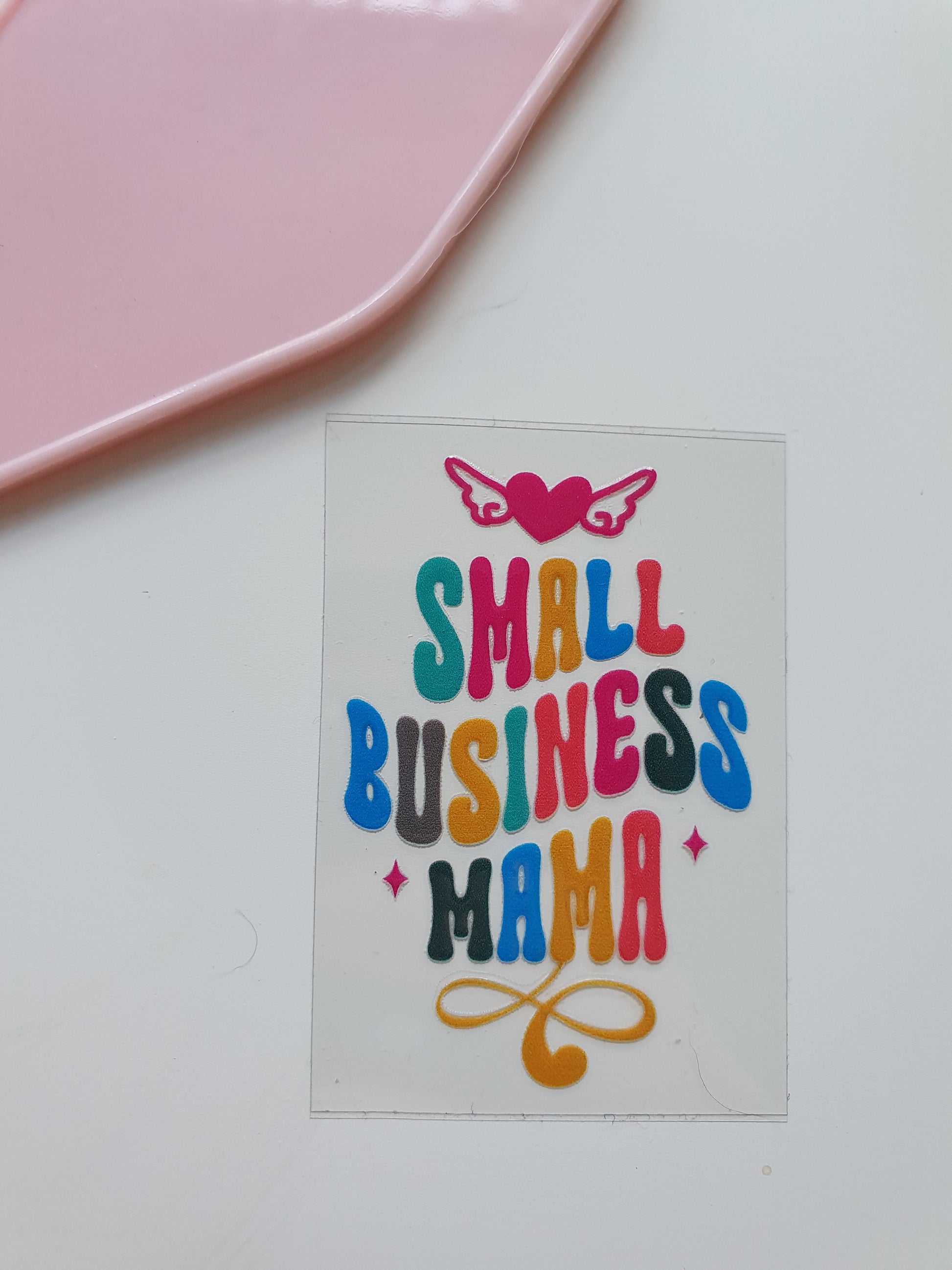 Small business mama Motel Keyring UV DTF  print - Wraps and Blanks