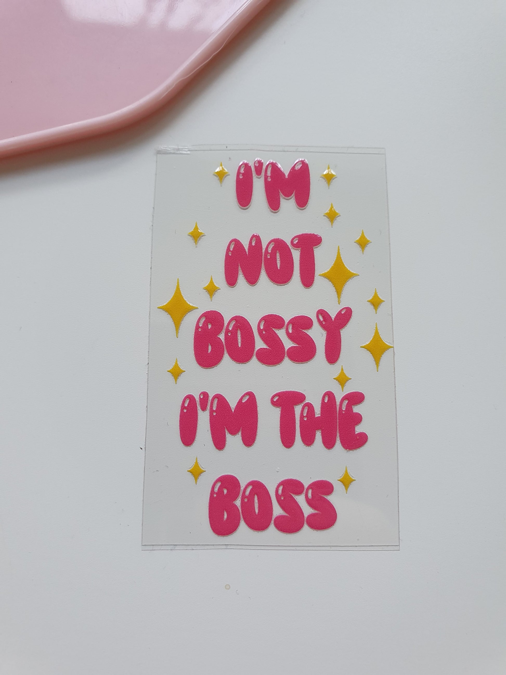 Not Bossy Motel Keyring UV DTF  print - Wraps and Blanks